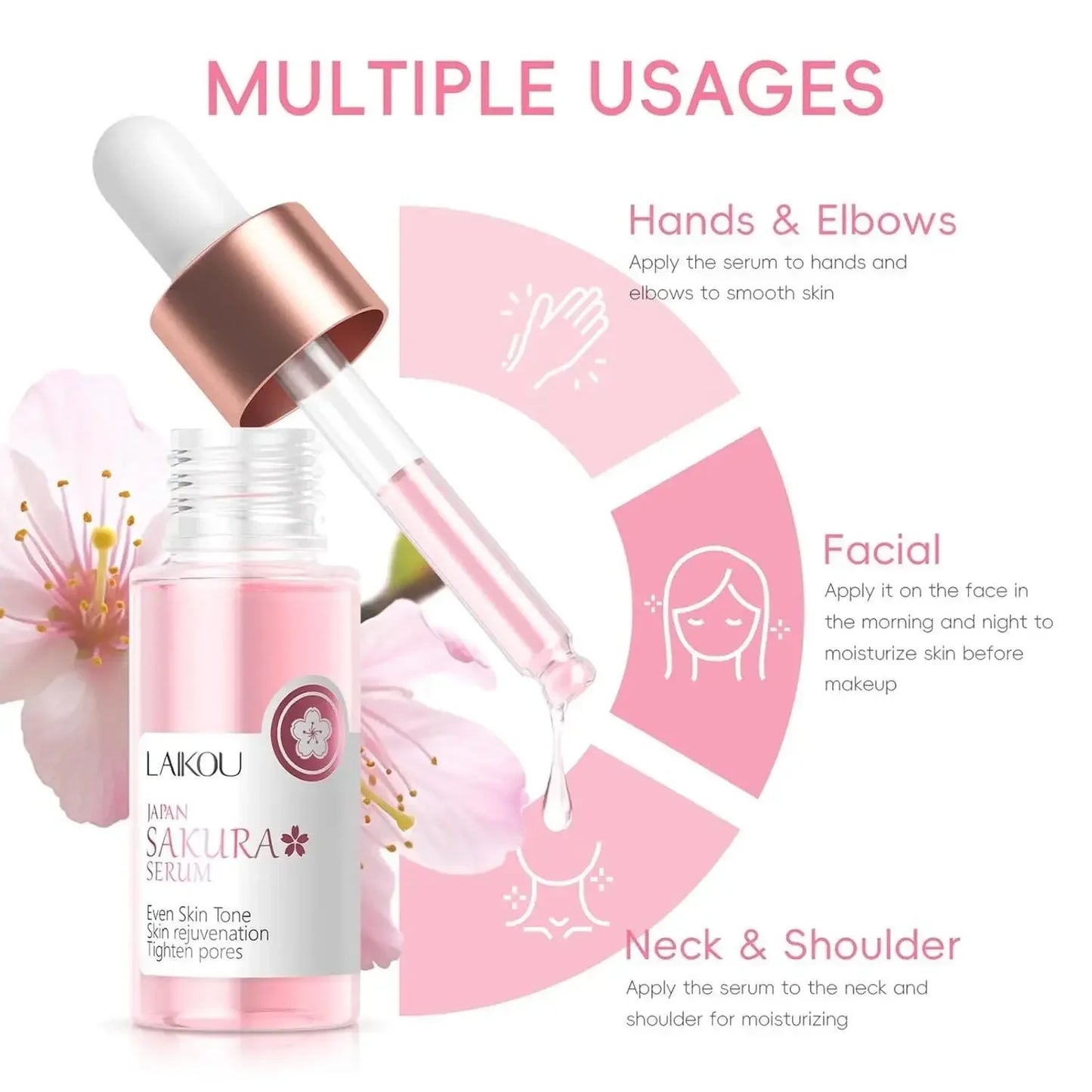 24pcs Sakura Skin Care Set Eye & Lip Masks Serum Nud Masks Cleanser Toner Essence Cream Moisturizing Smoothing Nourishing Beauty
